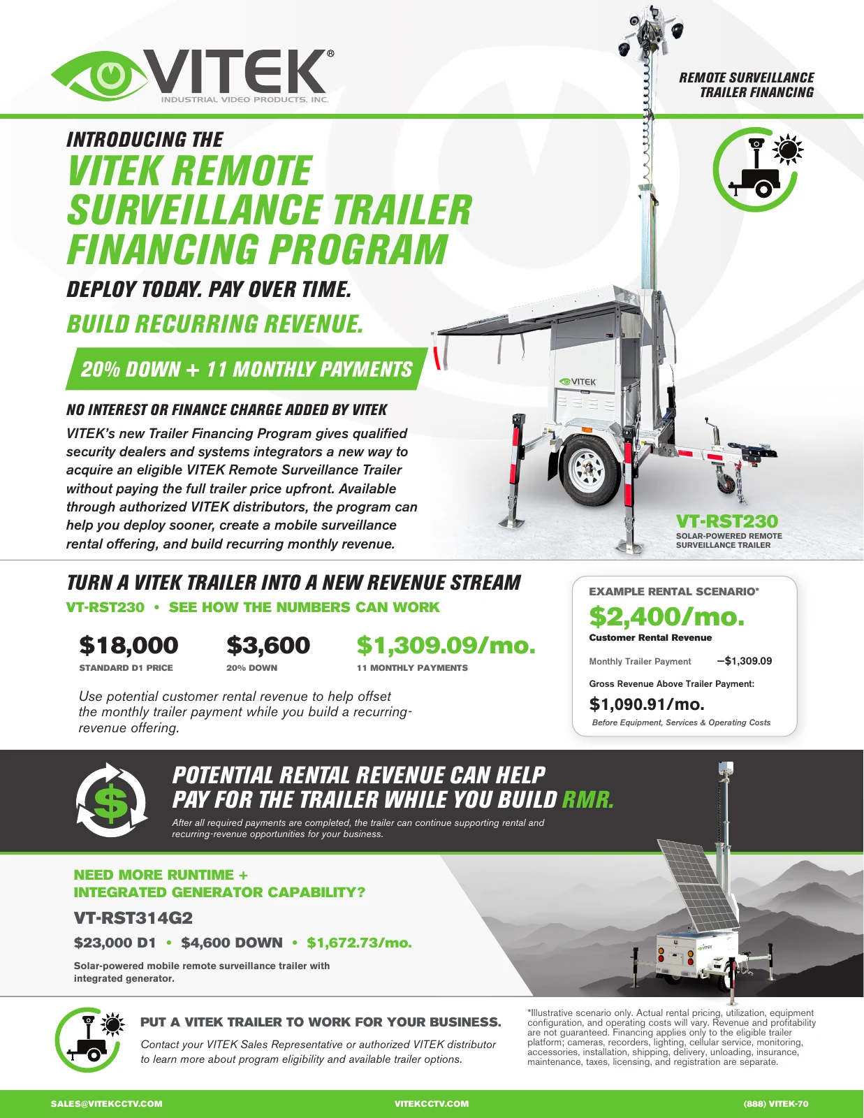 Financing flyer, front